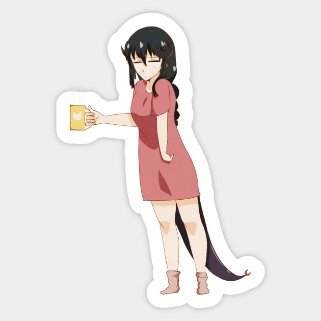 Funny Coffee Lover, Anime Girl Sticker by logiamerch